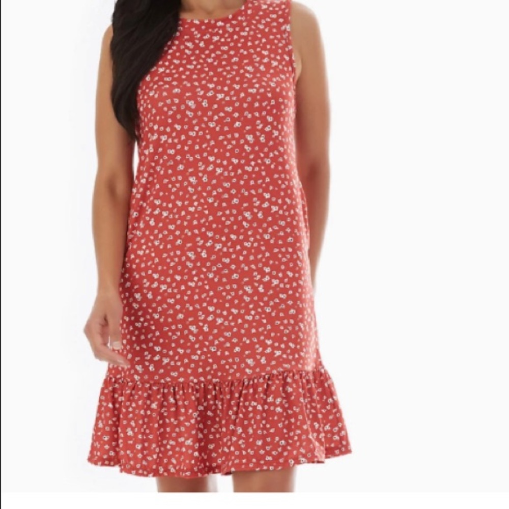 Sleeveless Flounce-Hem Swing Dress